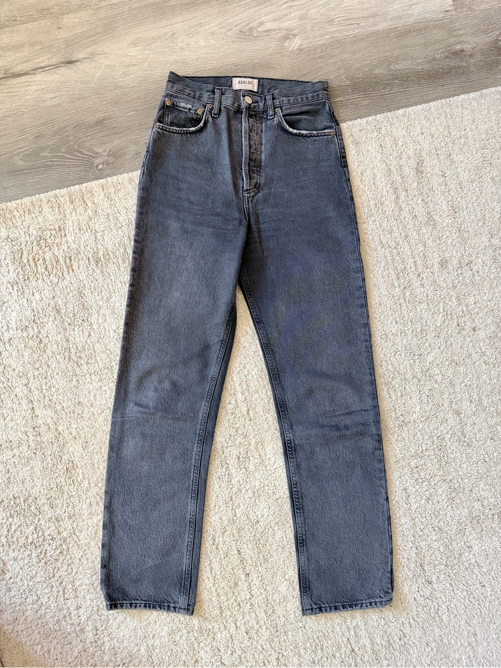 Agolde Women’s 90s Pinch Waist High-Rise Straight Jeans in Washed Black